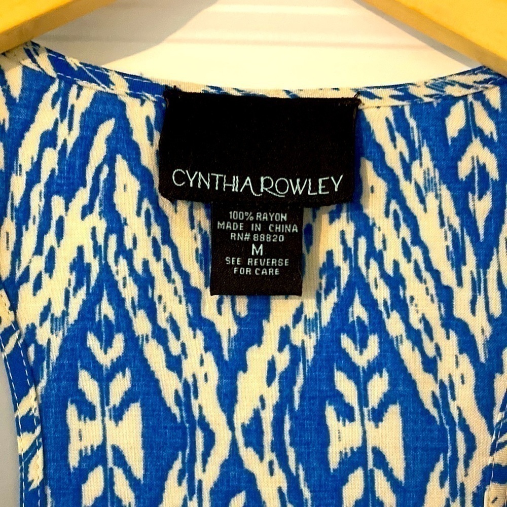 Cynthia Rowley medium blouse blue sleeveless - Picture 3 of 7